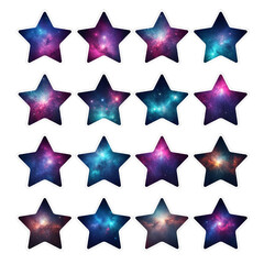 Obraz premium Cosmic Stars Galaxy Backgrounds - Set of 16 Celestial Shapes