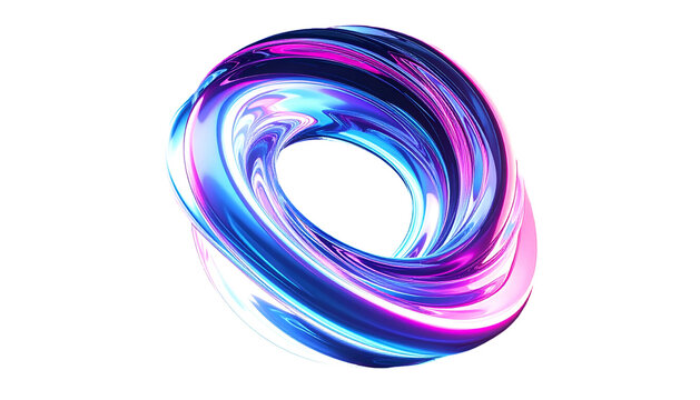 Vibrant Swirling Torus Shape with Colors.