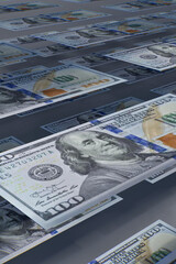 US Dollar Currency Exchange and Circulation Concept 3D Rendering Background