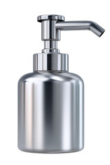 Fototapeta premium A sleek silver soap dispenser showcasing modern design, perfect for enhancing kitchen or bathroom decor.
