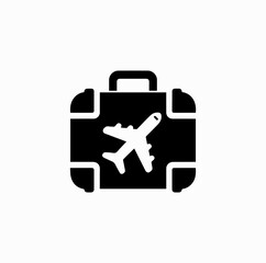 Fototapeta premium Travel Suitcase with Airplane Icon