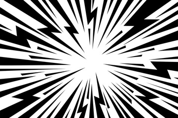 Comic Book Explosion Effect &ndash; Vector Burst with Sharp Zigzag Lines for Dramatic Scenes