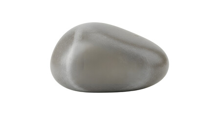 Smooth Grey Pebble Stone Isolated on White Background