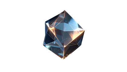 Fototapeta premium Icosahedron Geometric Shape with Reflected Light.