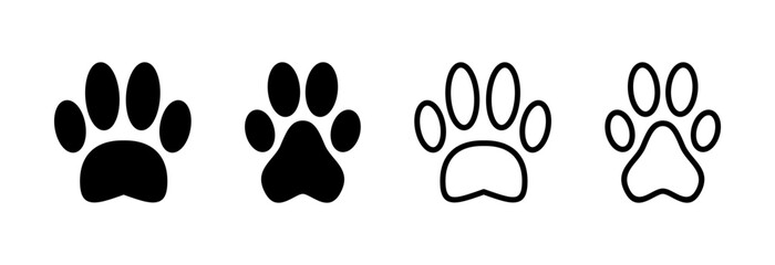 Fototapeta premium Paw icon vector illustration. paw print sign and symbol. dog or cat paw