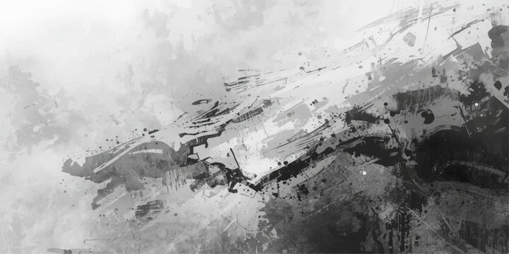 An abstract black and white grunge texture background of old paper and stone patterns creates a cold winter landscape of snow ice and a frozen waterfall wall