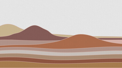 Abstract Desert Landscape Background with Layered Hills