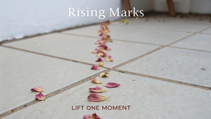 Petals on Tiles Creating a Soft Path of Beauty and Elegance in a Calm Indoor Space with Natural Lighting and Serenity