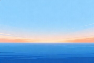 Obraz premium Blue ocean and sky at sunrise