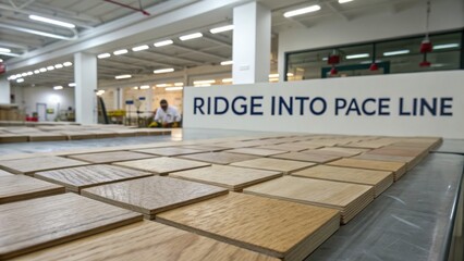 Wooden Flooring Samples Displayed in a Modern Workshop Showcasing Different Styles and Textures for Interior Design Projects
