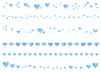 色々な形のハートの飾り罫線・ラインのイラストセット