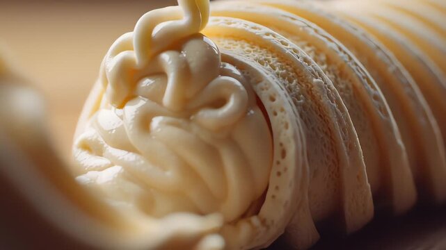 Swirl of Creamy Butter: Close-Up of Delicate Texture