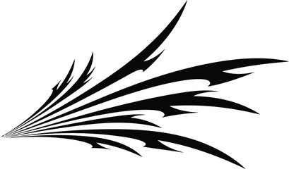 Obraz premium Black Tribal Tattoo Style Feather Design Element.