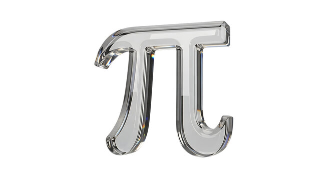 3d pi symbol isolated on transparent background