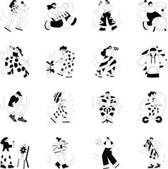 Obraz premium Collection of Hand Drawn Wellness Illustrations 