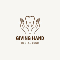 Fototapeta premium Hand teeth logo design template 