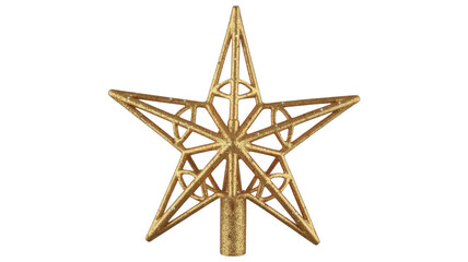 Fototapeta premium Gold star decoration shiny luxury isolated on a transparent background