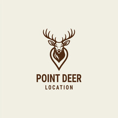 Location deer logo design concept