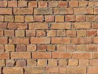 Obraz premium Detailed close-up of aged red brick wall texture