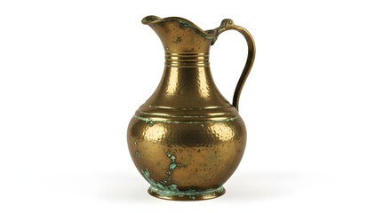 Antique brass pitcher with intricate design