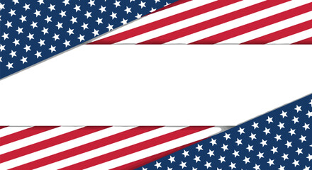 Fototapeta premium An American flag design with a white banner for text or message