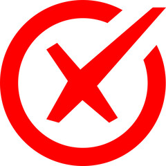 Obraz premium Prominent red 'x' mark encased in a circle, indicating denial, error, or failure isolated on transparent background