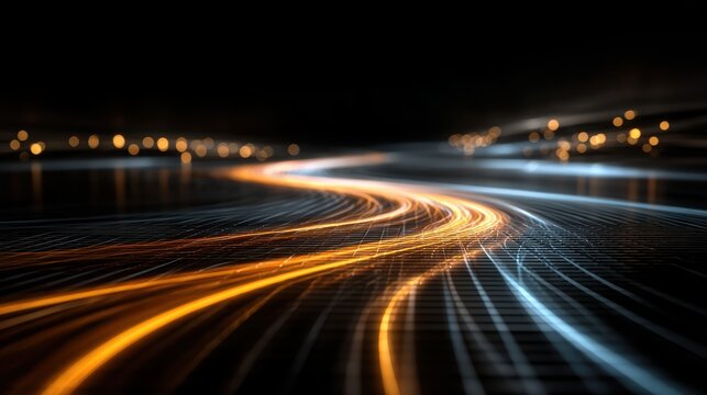 High-Speed Data Flow: Abstract Technology Network Background