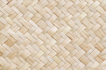 Pattern of old reed weaving mat with vintage style for background and design art work.