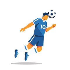 soccer players pose or movement when play with ball © Smilesmile