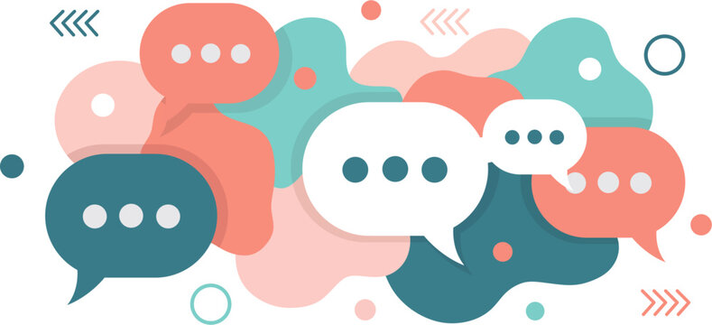 Colorful Abstract Chat Bubbles Conversation Background Vector Illustration
