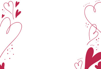 赤いハートのグラフィカルなフレーム