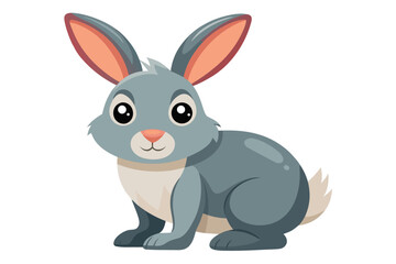 Obraz premium A cute cartoon rabbit with big eyes and ears on a white background
