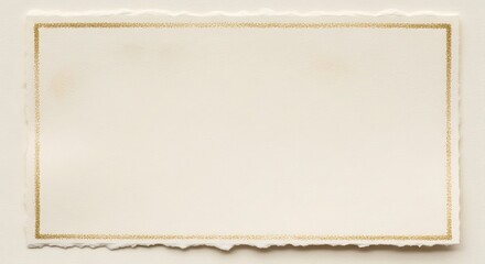 Elegant blank white paper with shimmering gold glitter border design template