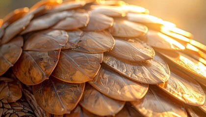 Detailed view of a pine cone's texture and structure.