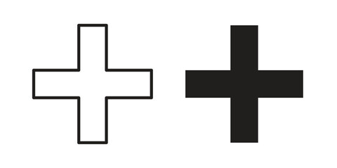 Obraz premium Plus icon, line symbols on white background. EPS10