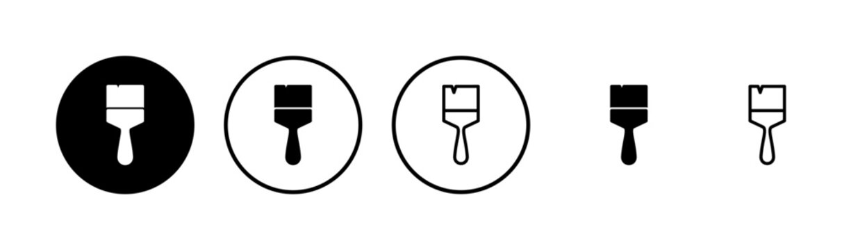 Paint icon logo design. paint brush sign and symbol. paint roller icon vector