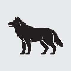 Silhouette of a Wolf Walking on a transparent background