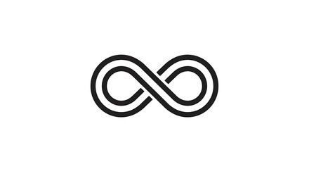 Obraz premium Symbol of infinity symbol with two connected loops and a subtle outline in a clean design