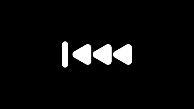 Rewind sign or returning to a previous state. Perfect for video editing, music production, or media design projects.