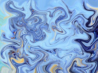 Obraz premium Vibrant liquid marble background with dynamic swirling fluid textures. Colorful abstract acrylic pour art perfect for modern backdrops, digital wallpapers, and creative graphic design projects