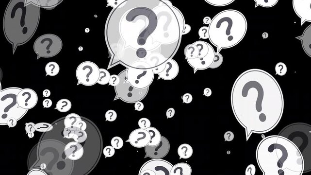 Question marks bubbles chat on transparent background