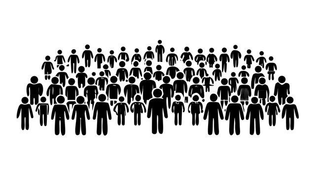 Diverse group of people icons in modern design