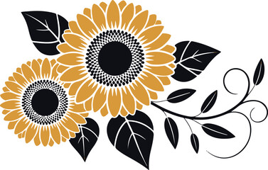 Sunflower Design clipart vector