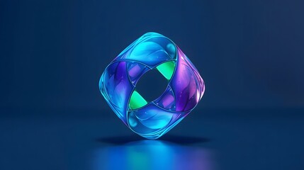 Fototapeta premium 3D abstract innovation icon with geometric shapes and vibrant gradient, modern tech design.