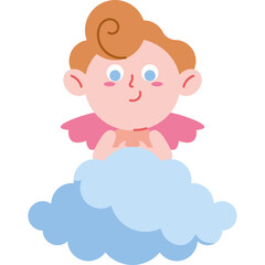 Obraz premium Cupid Angel Valentine Flat Vector 