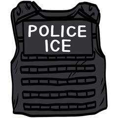 Tactical Vest Ice Police Agent Illustration