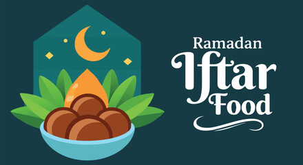 Delicious iftar food: a bowl of dates for breaking fast during ramadan celebration