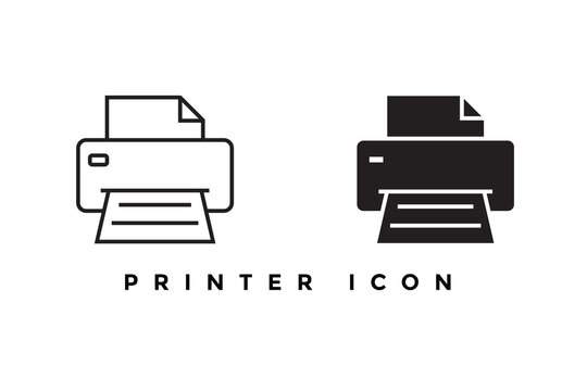 Printer flat and linear icon