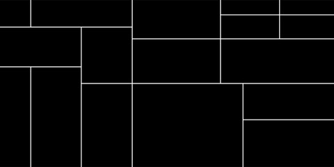 Old elegant album for 15 pictures. Vector collage template on black background. Futuristic layout for gallery photo. Image frame for mood board. Memory wall.eps,10