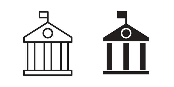 Government building icons suitable for infographics, websites and print media and interfaces. Line vector icon.